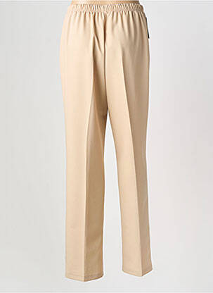 Pantalon droit tissage popeline taille normale beige QUATTRO femme