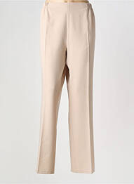 Pantalon droit taille haute taille haute beige QUATTRO femme