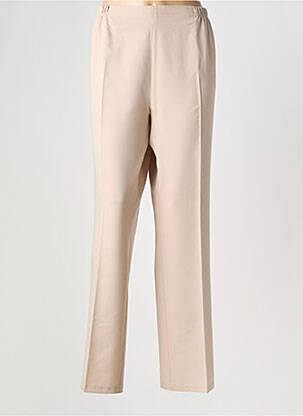 Pantalon droit taille haute taille haute beige QUATTRO femme