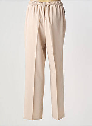 Pantalon droit taille haute taille haute beige QUATTRO femme