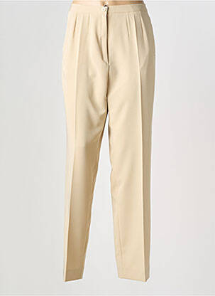 Pantalon droit taille haute taille haute beige FRANCE RIVOIRE femme