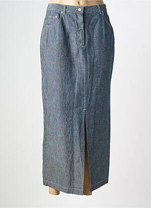 Jupe longue coupe droite bleu LUCCHINI femme