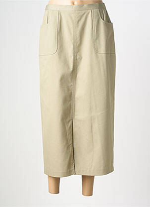 Jupe longue fermeture zippée au dos vert FRANCE RIVOIRE femme