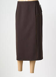 Jupe longue tissage crêpe marron IMPULSION femme