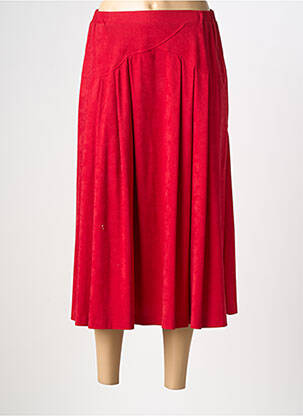Jupe longue fermeture zippée au dos rouge CHRISTINE LAURE femme
