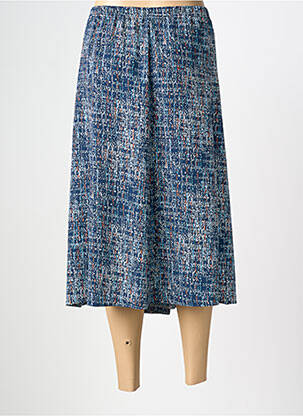 Jupe mi-longue taille normale bleu GUY DUBOUIS femme