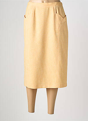 Jupe mi-longue coupe droite jaune FRANCE RIVOIRE femme