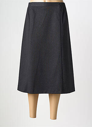 Jupe mi-longue coupe évasée noir GEVANA femme