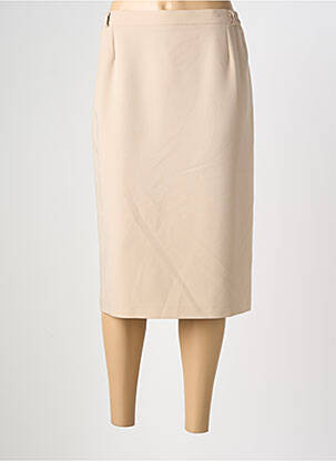 Jupe mi-longue taille à pinces beige QUATTRO femme