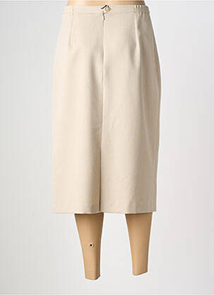 Jupe mi-longue taille à pinces beige FRANCE RIVOIRE femme