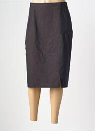 Jupe mi-longue coupe droite noir QUATTRO femme