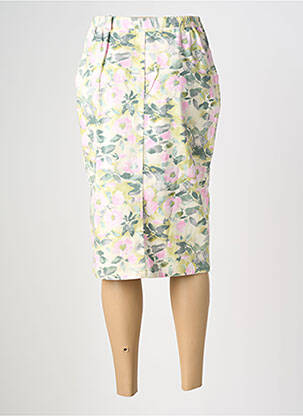 Jupe mi-longue taille à pinces vert MANADOUR femme