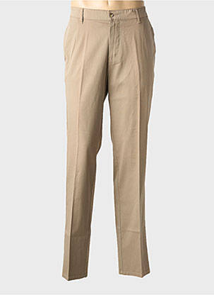 Pantalon chino tissage popeline taille normale marron GS CLUB homme