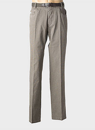 Pantalon chino tissage chiné taille normale marron GS CLUB homme