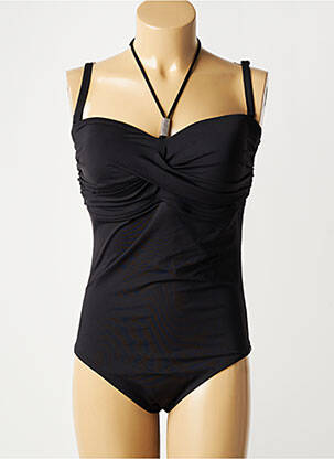 Maillot de bain 1 pièce effet matière satinée haut triangles noir TRIUMPH femme