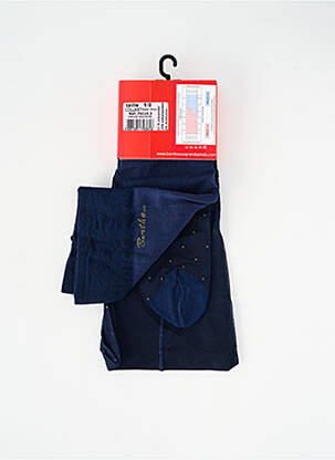 Collants imprimé pois bleu BERTHE AUX GRANDS PIEDS femme