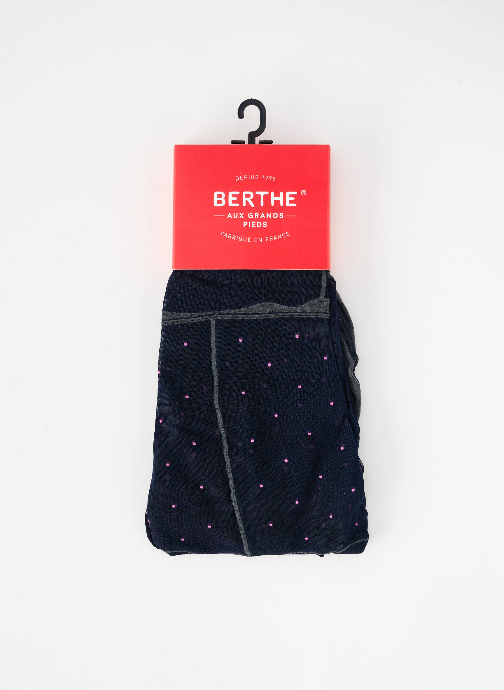 Collants imprimé fantaisie bleu BERTHE AUX GRANDS PIEDS femme