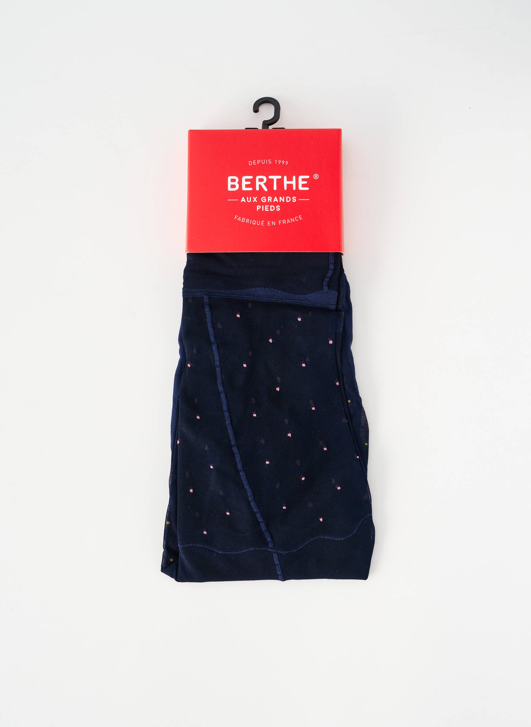 Collants imprimé pois bleu BERTHE AUX GRANDS PIEDS femme