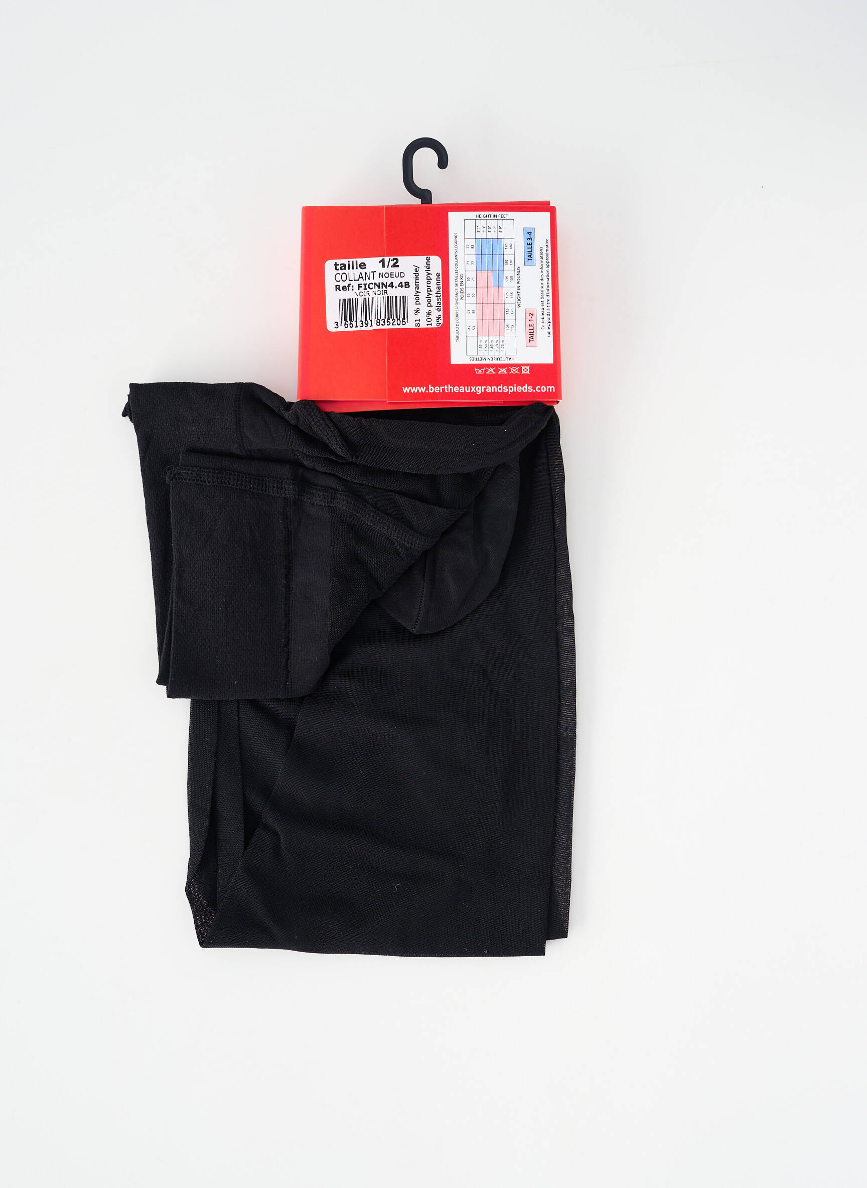 Collants imprimé fantaisie noir BERTHE AUX GRANDS PIEDS femme