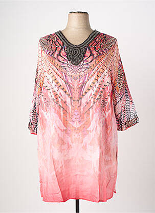 Tunique manches courtes coupe cintrée rose CHALOU femme