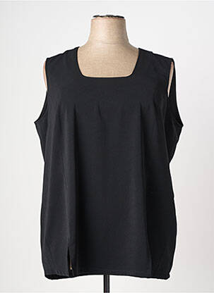 Top col carré sans manche noir CHALOU femme