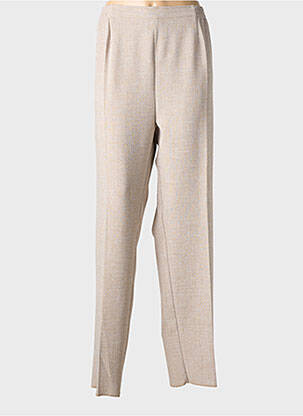 Pantalon droit taille élastique taille normale beige GEVANA femme