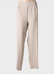 Pantalon droit taille élastique taille normale beige GEVANA femme
