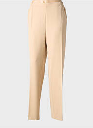 Pantalon droit tissage crêpe taille normale beige ADELINA BY SCHEITER femme