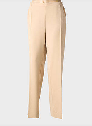 Pantalon droit tissage crêpe taille normale beige ADELINA BY SCHEITER femme