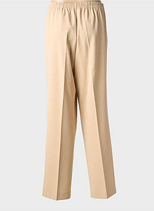 Pantalon droit tissage crêpe taille normale beige ADELINA BY SCHEITER femme