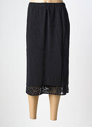 Jupe mi-longue taille normale noir CHALOU femme