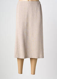 Jupe mi-longue coupe évasée beige GEVANA femme
