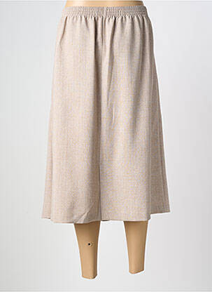 Jupe mi-longue coupe évasée beige GEVANA femme