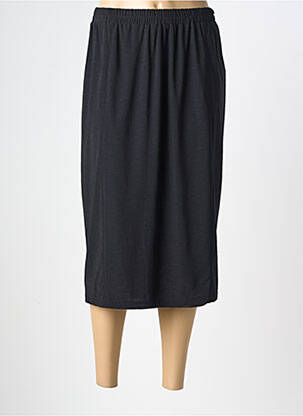 Jupe mi-longue stretch noir CHALOU femme