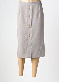Jupe mi-longue taille à pinces gris 20/20 femme
