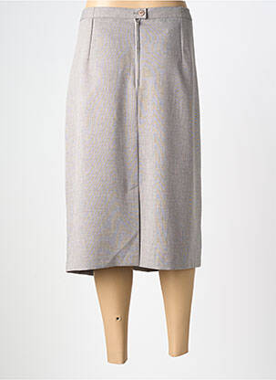 Jupe mi-longue taille à pinces gris 20/20 femme