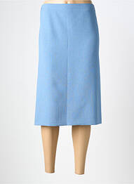 Jupe mi-longue taille à pinces bleu GUY DUBOUIS femme