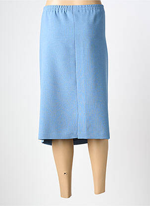 Jupe mi-longue taille à pinces bleu GUY DUBOUIS femme