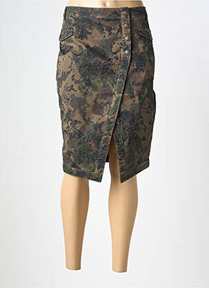 Jupe mi-longue stretch vert EVA KAYAN femme