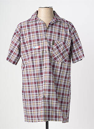 Chemise manches courtes imprimé fantaisie violet LE LABOUREUR homme