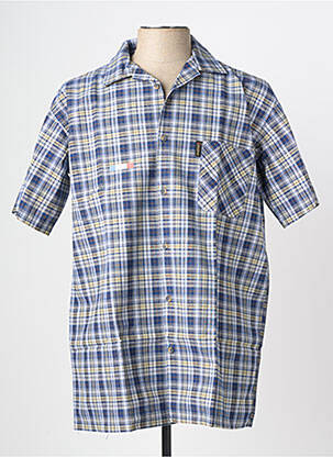 Chemise manches courtes imprimé fantaisie bleu LE LABOUREUR homme