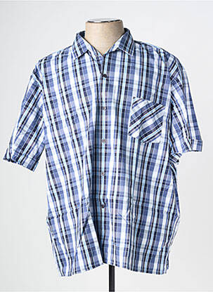 Chemise manches courtes imprimé fantaisie bleu KIDUR homme