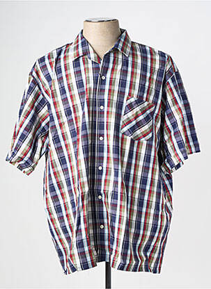 Chemise manches courtes imprimé fantaisie bleu KIDUR homme