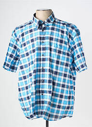 Chemise manches courtes imprimé fantaisie bleu LOUIS VICTOR homme