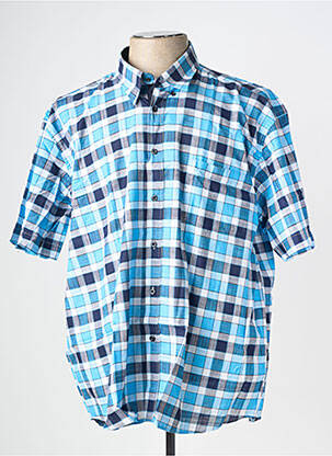 Chemise manches courtes imprimé fantaisie bleu LOUIS VICTOR homme