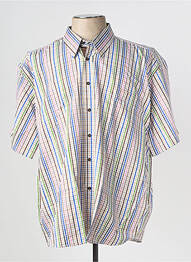 Chemise manches courtes imprimé fantaisie blanc LOUIS VICTOR homme