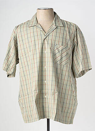 Chemise manches courtes imprimé fantaisie vert KIDUR homme
