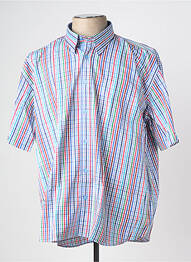Chemise manches courtes imprimé fantaisie bleu LOUIS VICTOR homme