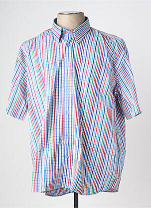 Chemise manches courtes imprimé fantaisie bleu LOUIS VICTOR homme