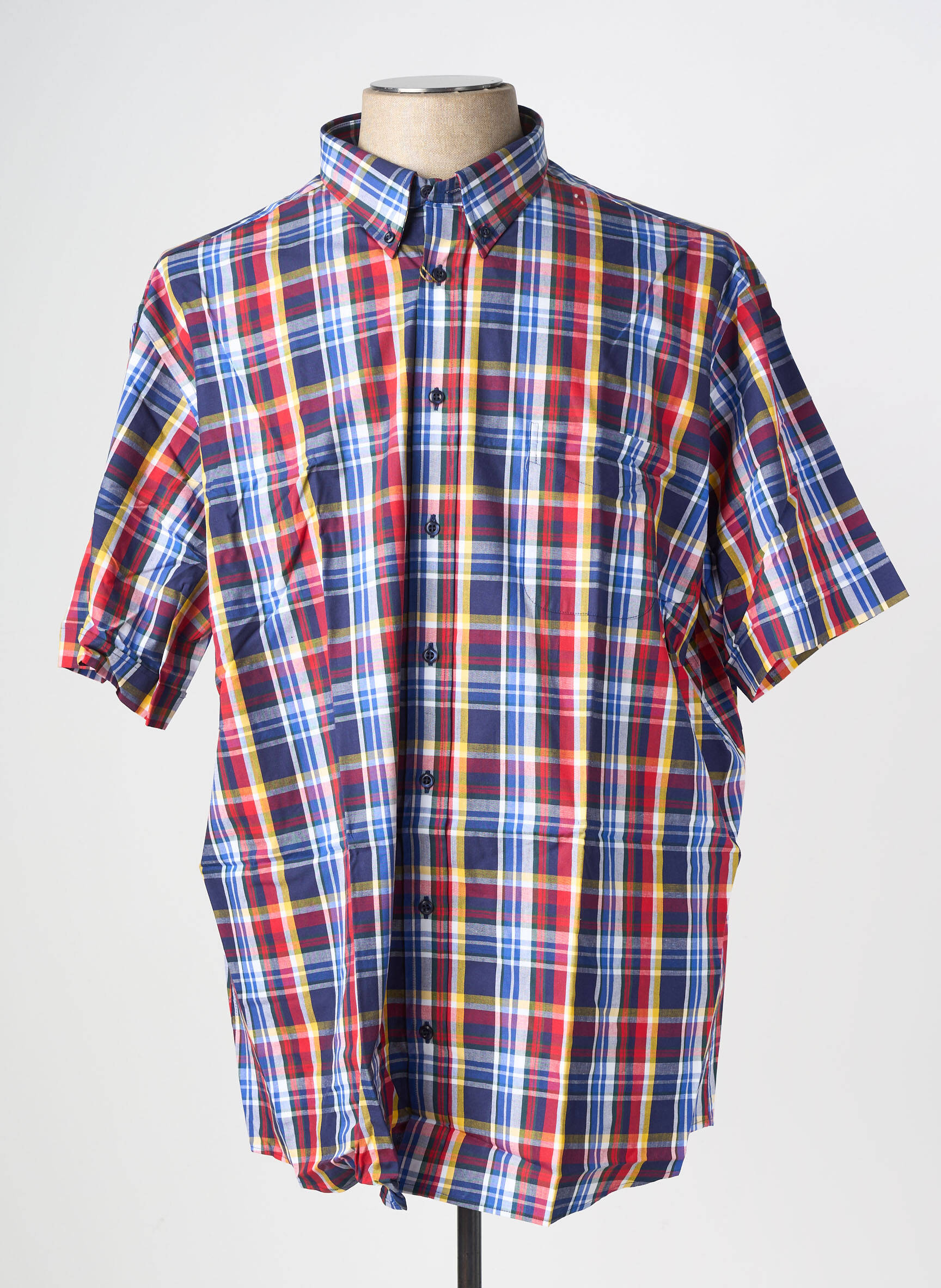 Chemise manches courtes imprimé fantaisie bleu BELLONI homme